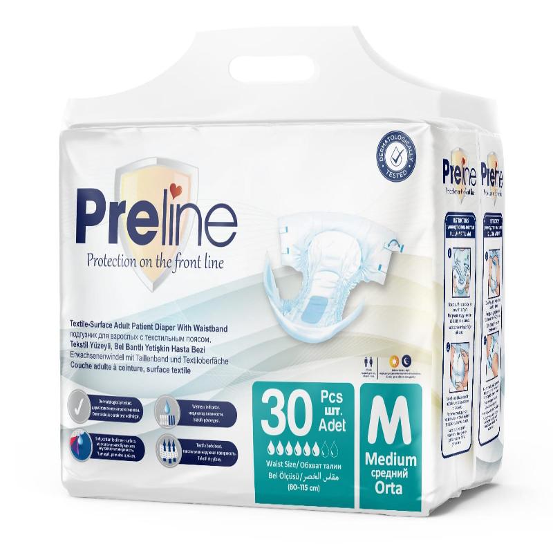 Підгузки для дорослих ТМ Preline Medium (M), grade B 30 шт